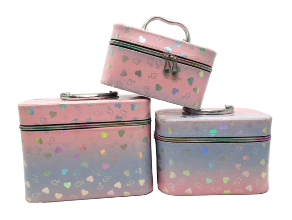 set de neceser rígido diseño "love & hearts