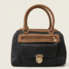 bolso de mano bicolor (marrón con negro)