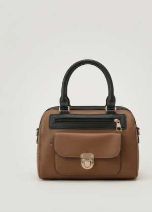 bolso de mano bicolor (negro con marrón) Bolso de mano bicolor (negro con marrón)