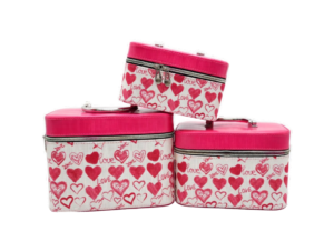 set de neceser rígido diseño corazones holográficos set de neceser rígido diseño corazones holográficos